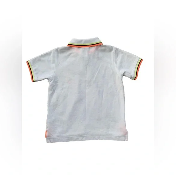 Psycho Bunny Size XS, 5/6, White Pique Polo with Neon Trim - Picture 2 of 7